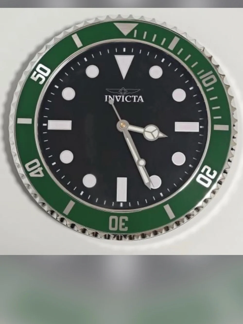 Invicta Green Bezel Wall Clock with Black Dial